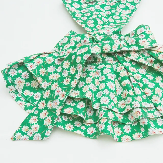 100 Cotton Printed Teddy Schnauzer And Pomeranian Cat And Dog Clothes Green - Shop at LoveMi