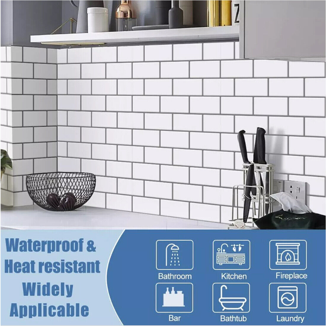 NEW 20 Marble Tiles Sticker Self-Adhesive Stick Kitchen Home Wall Bathroom — image 6