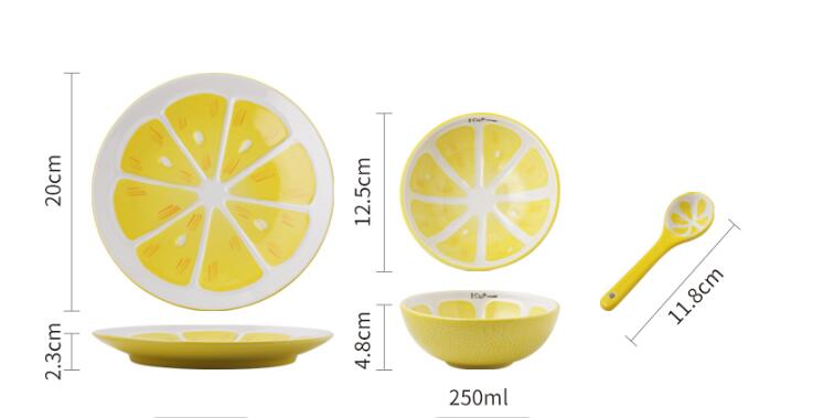 Cute Creative Japanese Fruit Watermelon Ceramic Bowl Suit