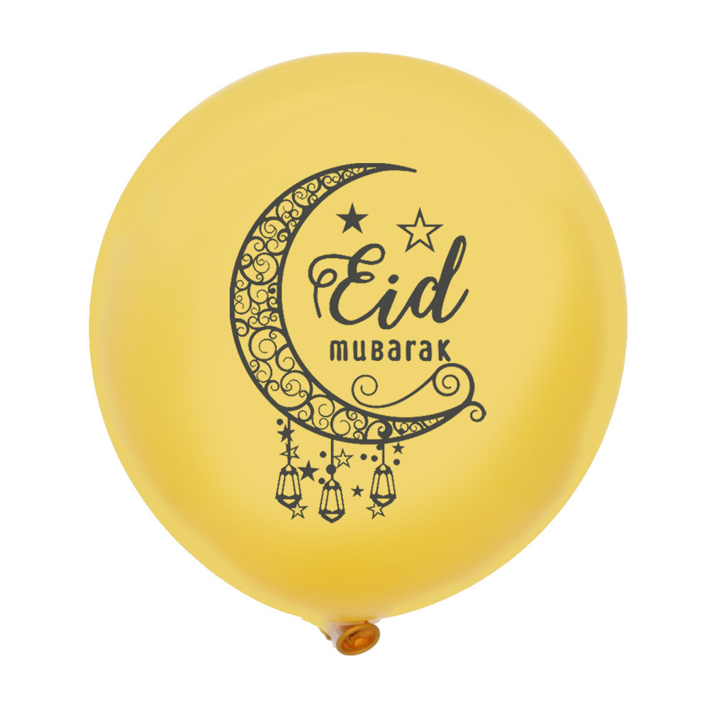 12Gold eid Moon Latex Ball