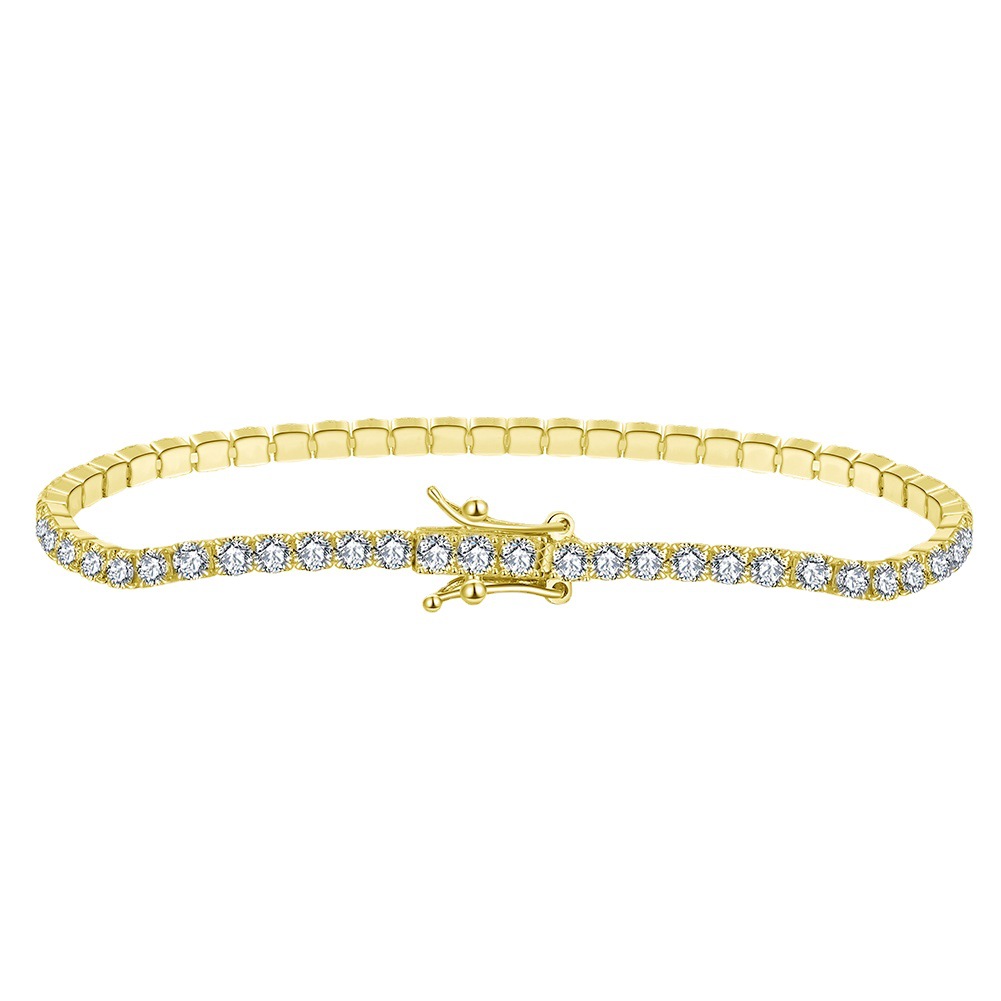 Single Row Zircon Sterling Silver Bracelet