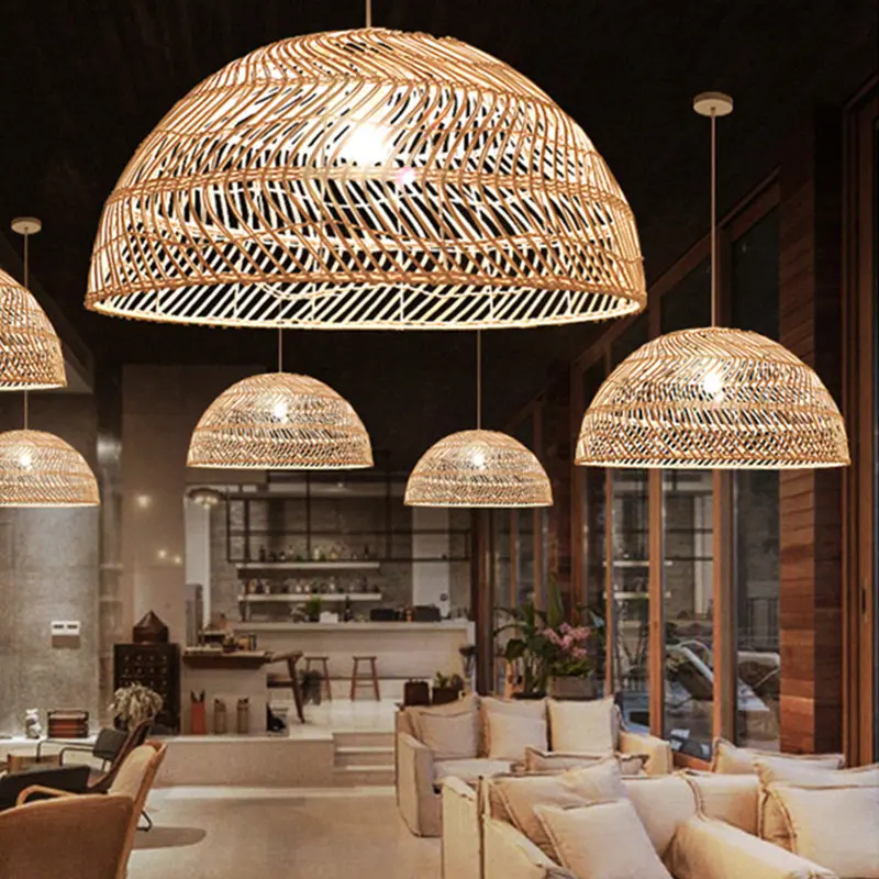 Rattan Art Chandelier In Restaurant And Tea