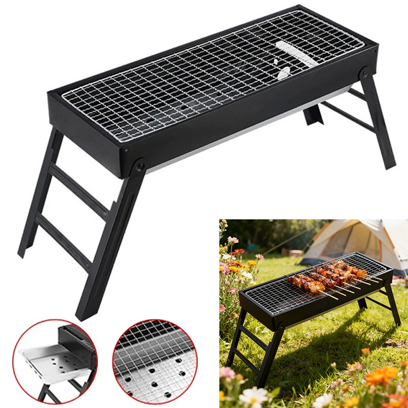 Portable Folding Charcoal BBQ Grill Picnic Travel Camping Outdoor Barbecue — image 9