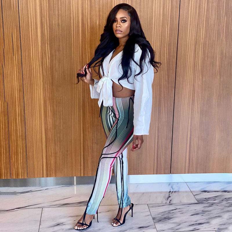 Slim-fit Slacks With Lace-up Straps