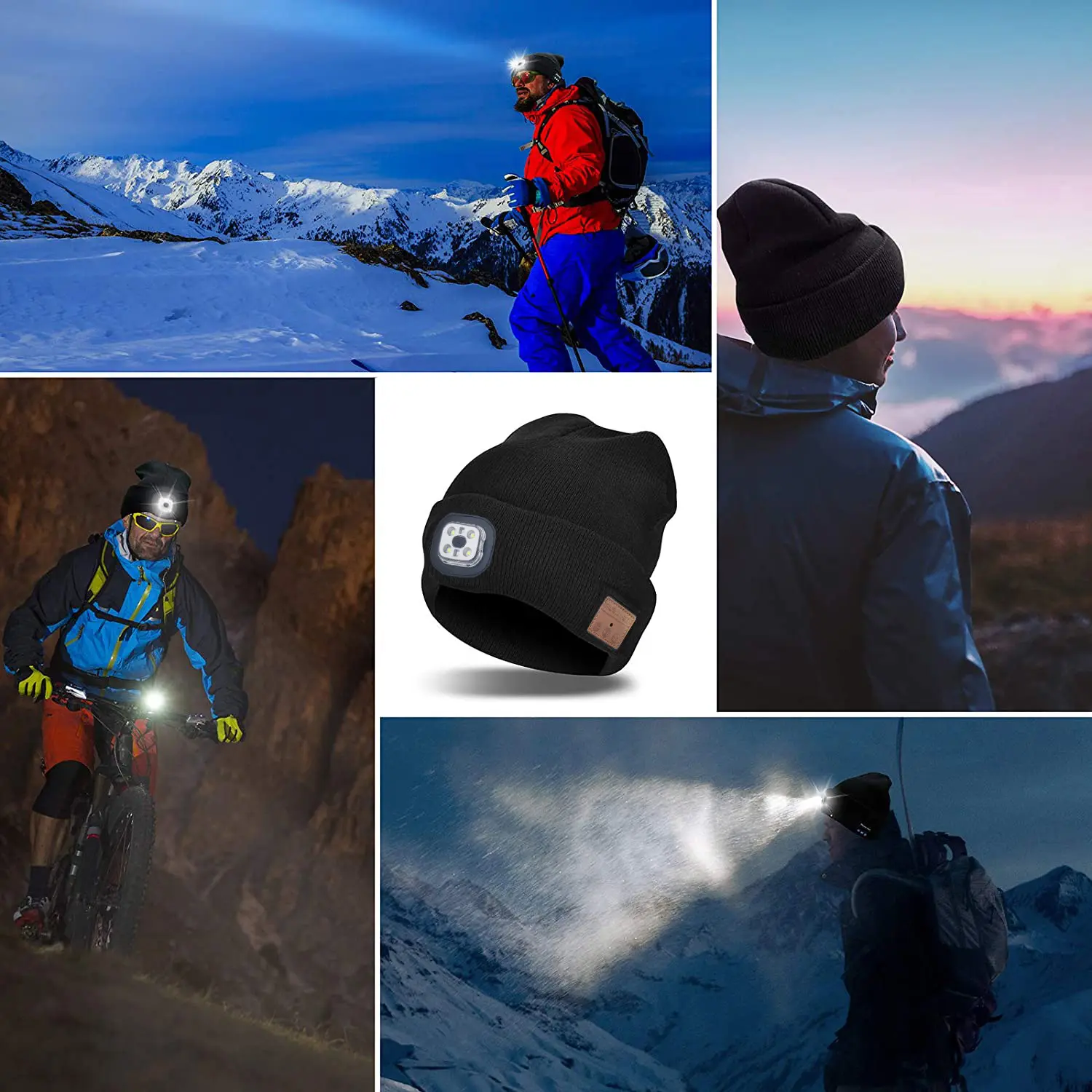 Bluetooth Knitted Hat Outdoor Night Running Fishing