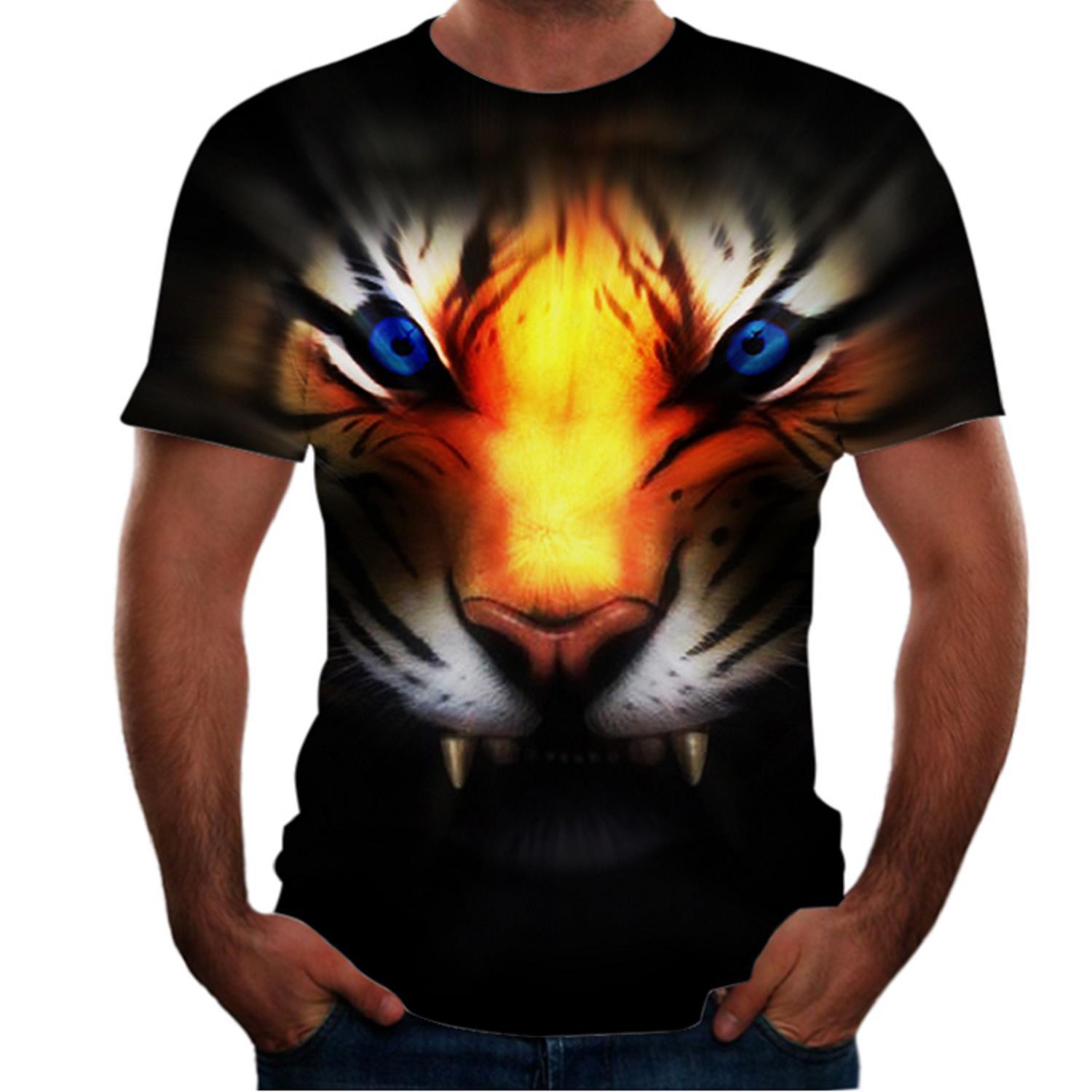 Title 11, Camiseta 3D com estampa animal masculina Manga ...