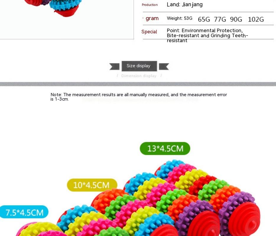 Title 4, Dog Toy Ball Rubber Gear Colorful Swivel