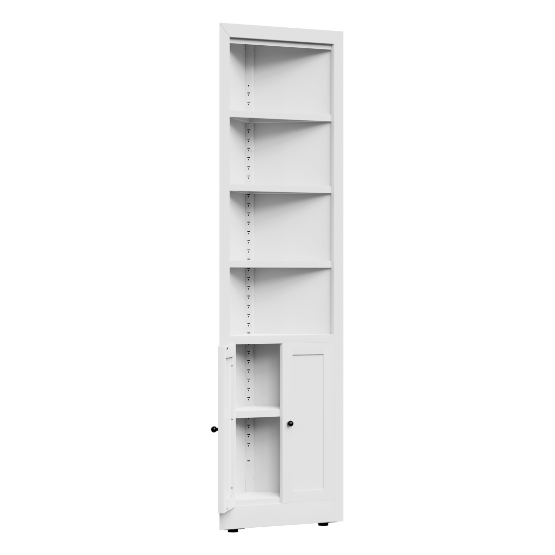 71in Tall Corner Storage Cabinet With 2 Doors, 5-Tier Metal Cabinet With Adjustable Shelves, Freestanding Kitchen Storage For Pantry, Living Room, Bathroom, Laundry Room, Space Saving Furniture, White