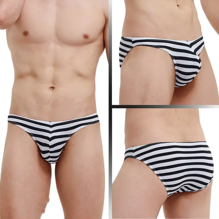 Men's Low Waist Panties Fashion Striped Briefs