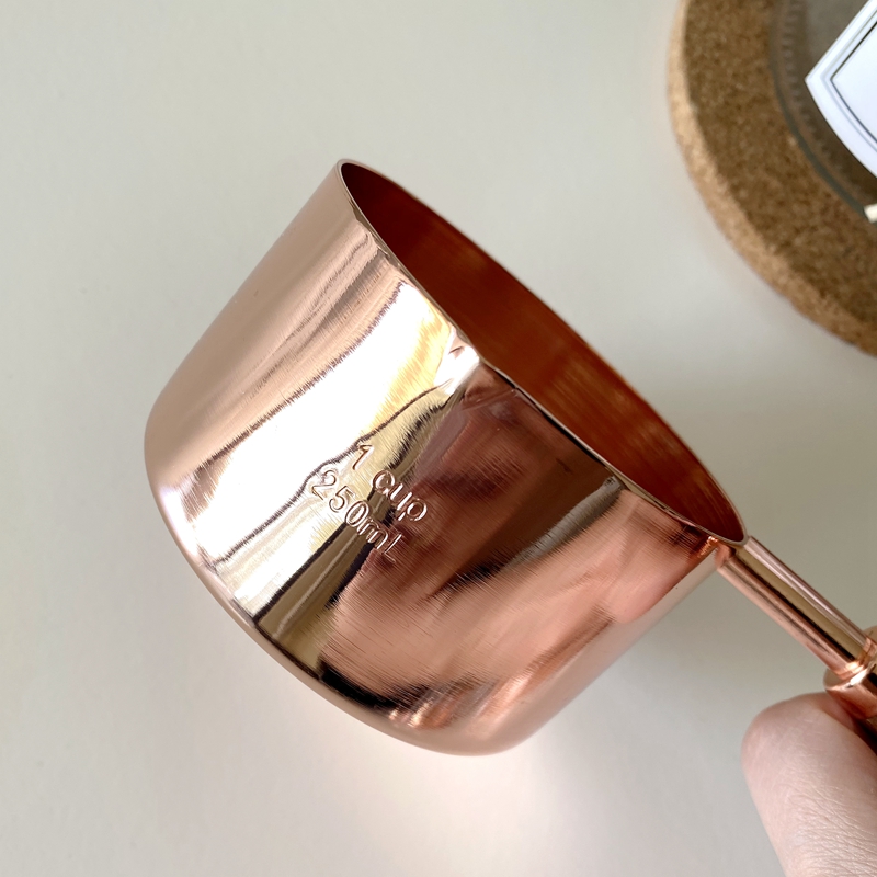 Title 3, Stainless steel rose gold coffee measuring cup