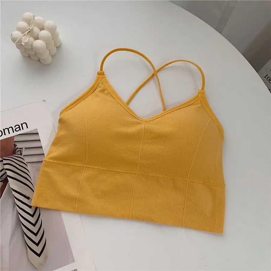 Cross-gathering Beauty Back Wrap And Chest Wear Anti-glare Bottoming Underwear Women