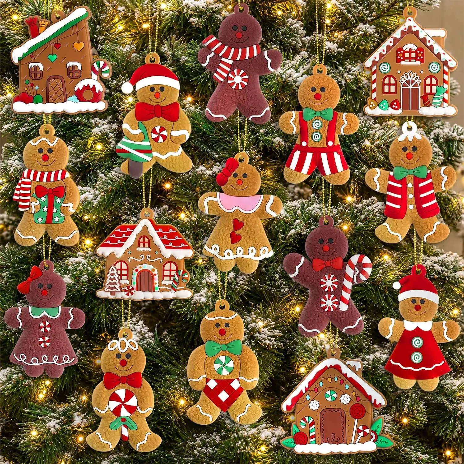 Gingerbread Man & House Ornaments