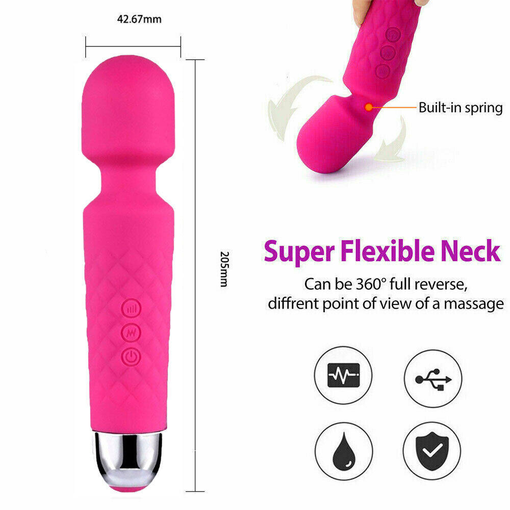 20 Speed Handheld Massager Wand Vibrating Massage Magic Full Body Therapy Motor