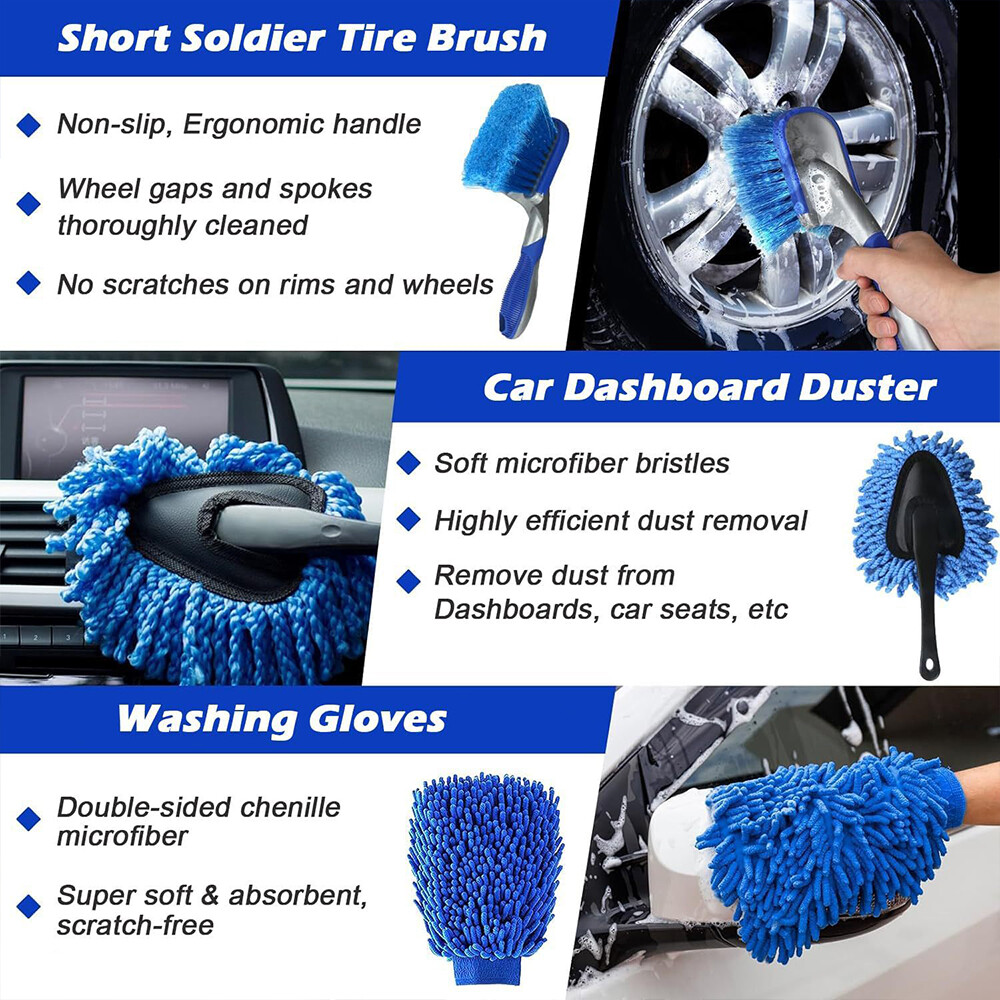 40PCS Car Detailing Brush Set Soft Brush Interior Wheel Valet Pro Cleaning Kit 9