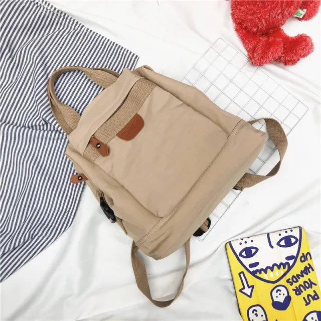 Super Korean Style Simple Girl Campus High School Student Schoolbag Beige - Shop at LoveMi