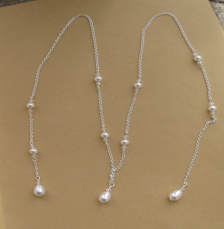 European And American Jewelry Crystal Pearl Back Necklace