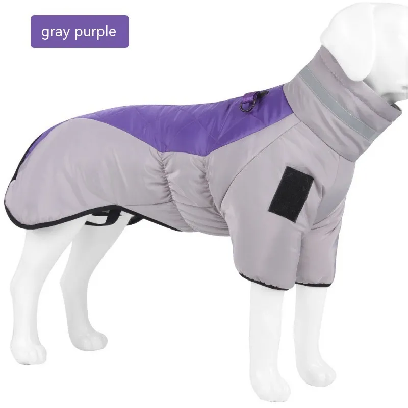 New Winter Dog Coat Waterproof Pet Clothes For Medum Large Dogs Warm Thicken Dog Vest Custome Labrador Jacket - Greyish Purple