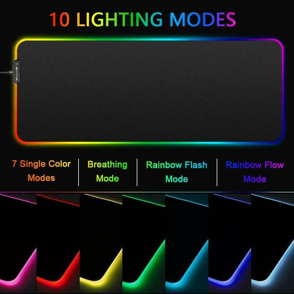 RGB LED Lighting Gaming Mouse Pad 10 Lighting Modes With For Mouse PC Computer---Mousepad-Small 3