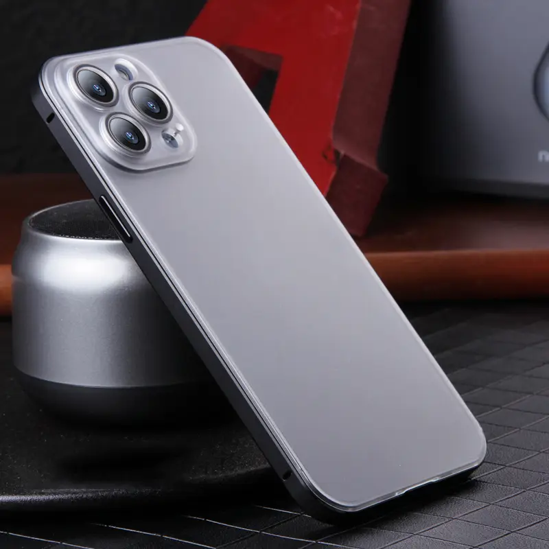 Metal Frame Phone Case With Full Wrap And Drop Protection Frosted