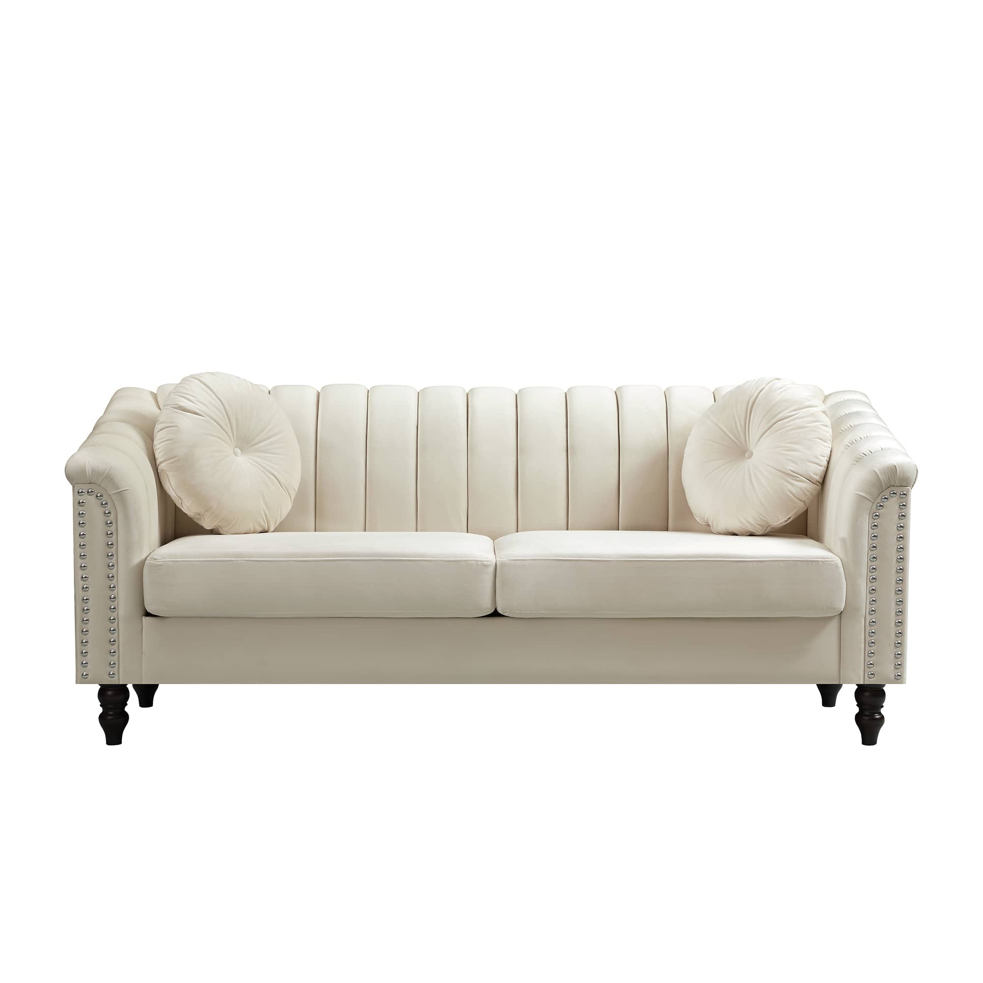 Pickup Only--White Microfiber 3-Piece Couch Living Room Sofa Set