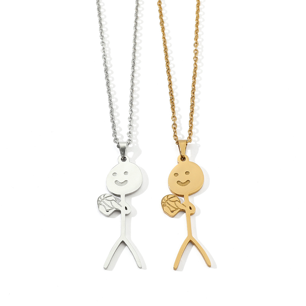 Funny Design Sense Basketball Little Man Necklace Fashion