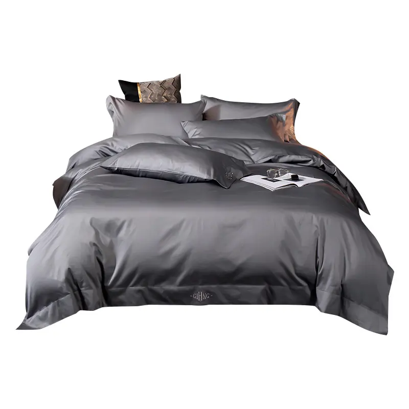 Pure Color Suite Cotton Bed Sheet Type Bed