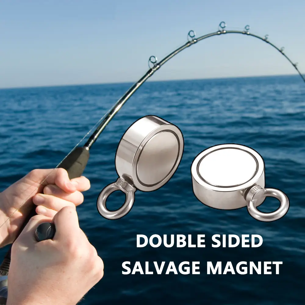 Double Side Fishing Magnet High Intensity Magnetic Stone Round