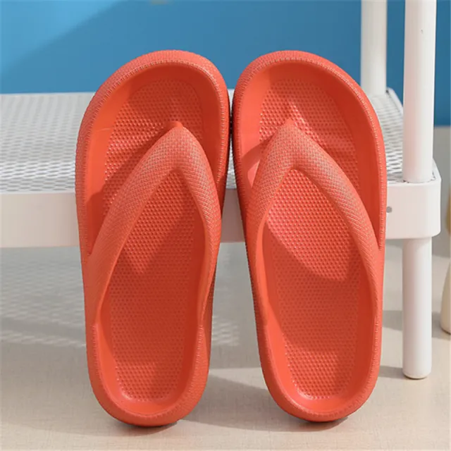 Clip Toe Shoes Eva Non Slip Slippers Soft Sole Flip Flops Women Thick Bottom Bathroom Slides Summer Orange - Shop at LoveMi