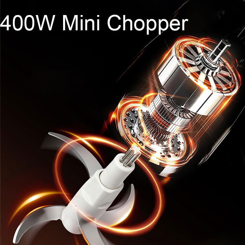 Electric Meat Grinder Mincer With Glass & Stainless Steel Containers Mixer Home — image 12