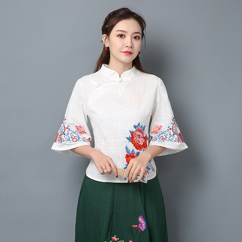 Title 5, Heavy Embroidery Stand Collar Horn Sleeve Pan B...