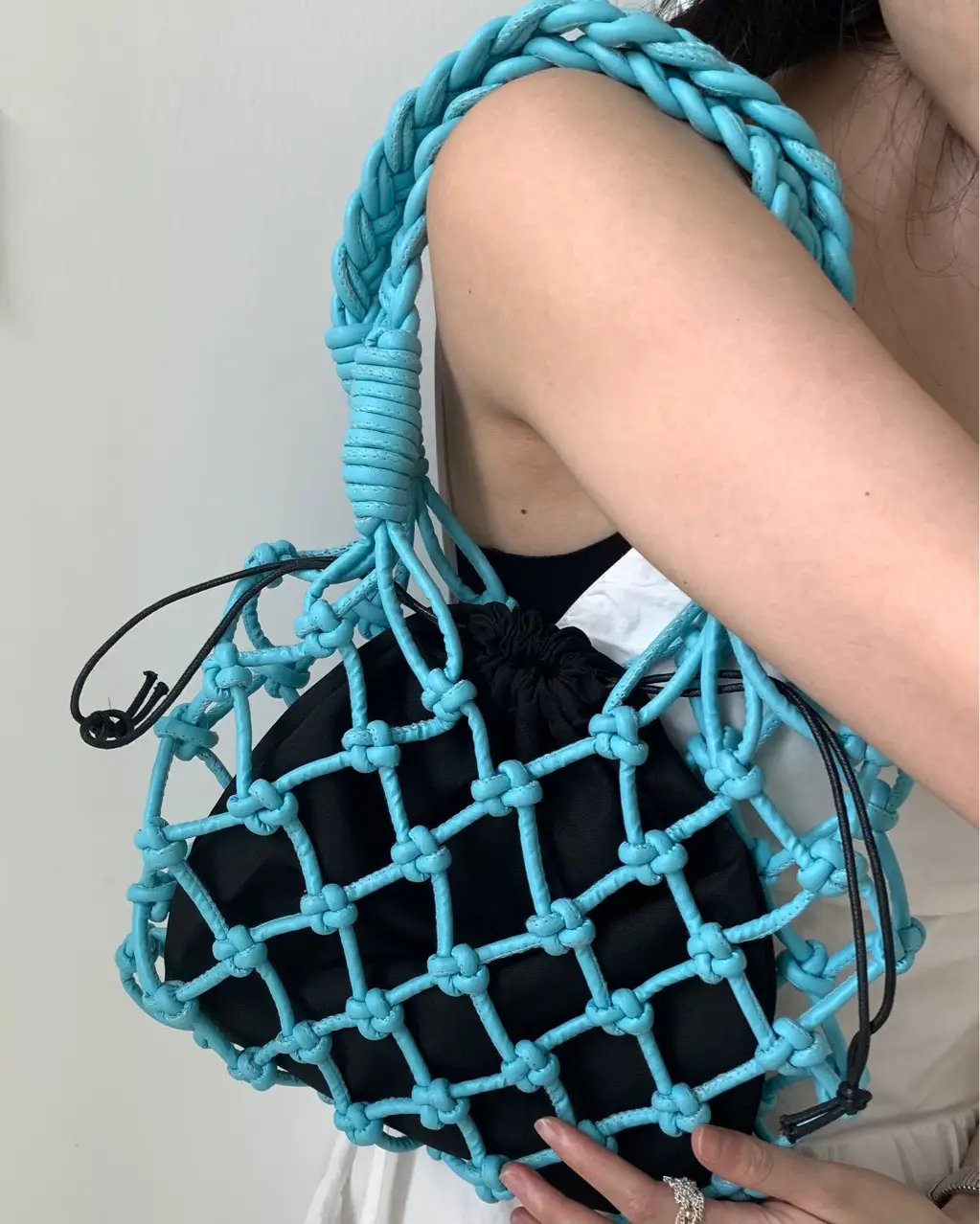Pu Hand-woven Bag Hollow Portable Shoulder Underarm Bag