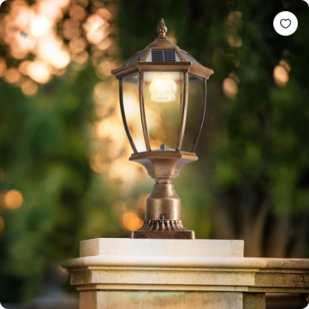 20 Golden Solar Powered LED Outdoor Lantern, Vintage Garden Light With Elegant Glass Design For Pathways, Yards, And Patios 1-Pack