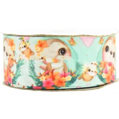 Cartoon Printed Ribbon Pet Shoes Clothing Hair Ornaments Accessories Ribbon Small Animal Ribbed Band Ribbon - Army Green - View 1