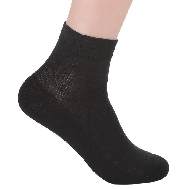 Men's Fashion Simple Solid Color Cotton Mid calf Socks Black - Shop at LoveMi