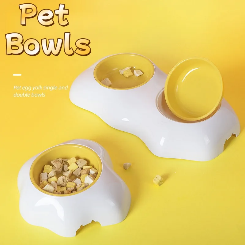 Double Dog Bowls Pet Water and Food Preventing Overturning