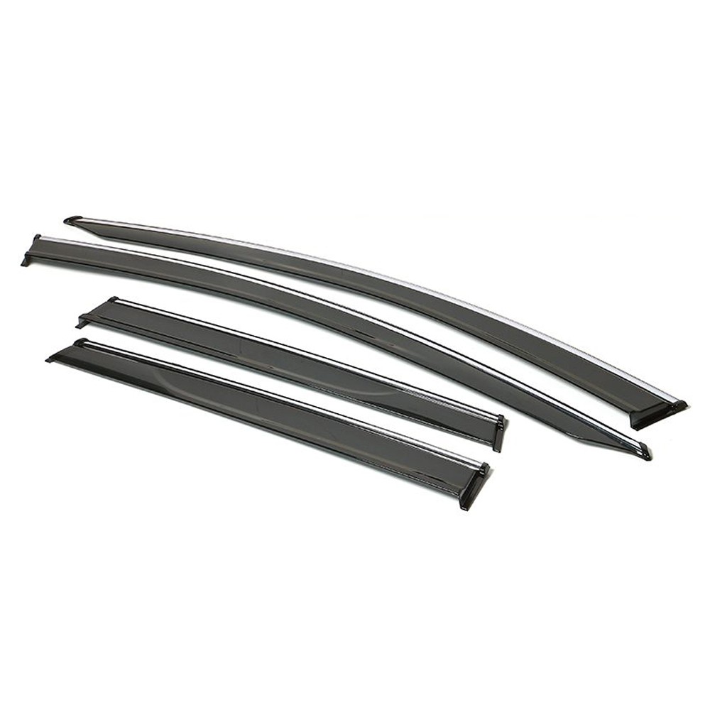 For N Issan 15-22 Murano Z52 Polycarbonate Window Visors W- Chrome Trim 4 Pieces