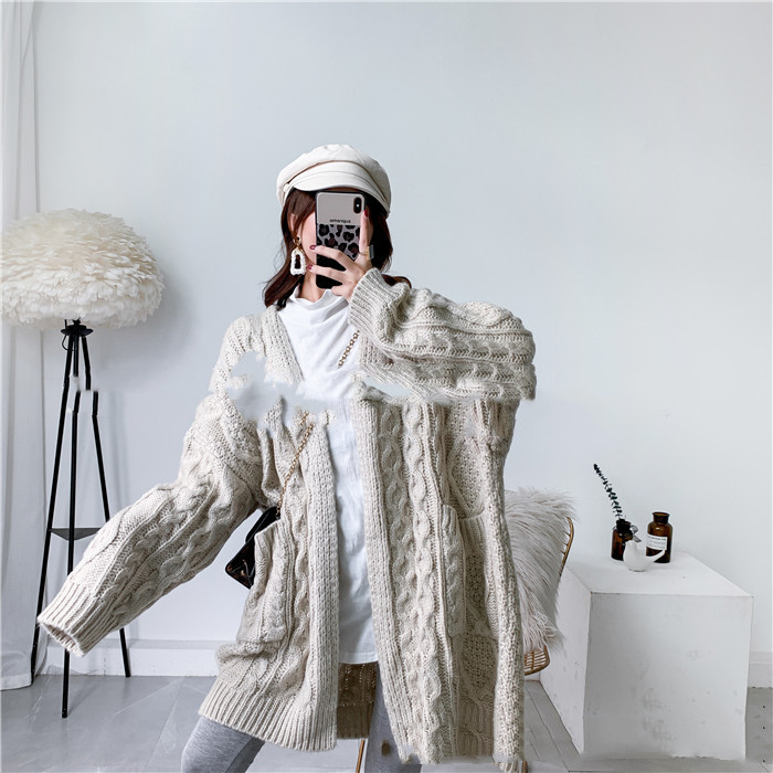 Title 4, Autumn And Winter Lazy Style Knitted Padded Swe...