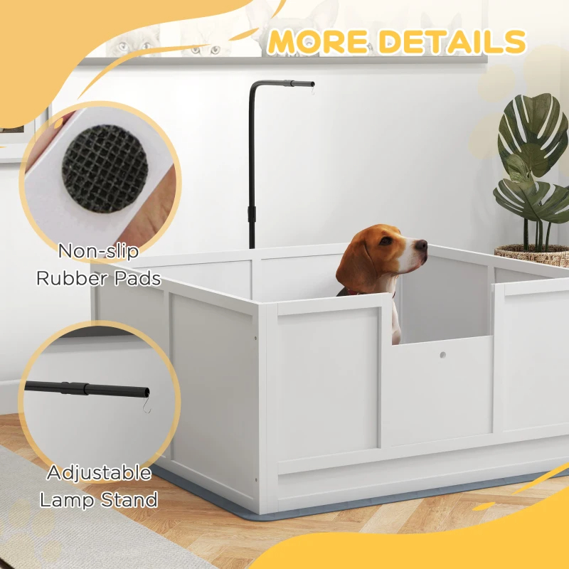 Whelping Box For Puppies With Pee Pad, Pig Rail, Adjustable Door For Small, Medium & Large Breed Dogs Birth,