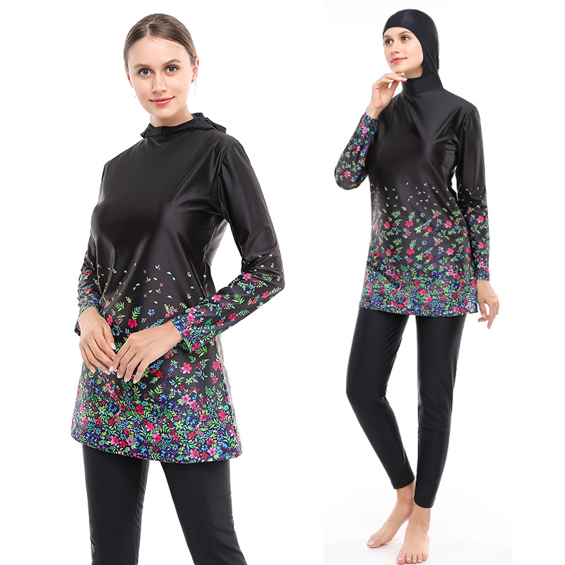 Women's Loose Conservative Beachwear Split Swimming Suit - Image 2