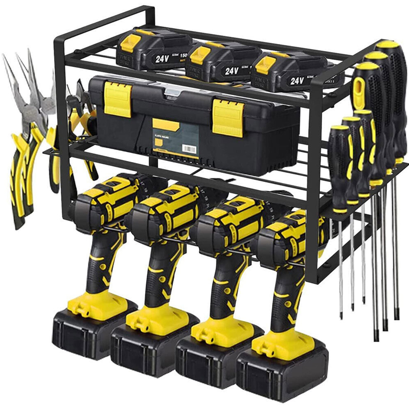 Power Tool Storage Electric Drill Rack Wall Mount Workshop Garage Tool Organizer