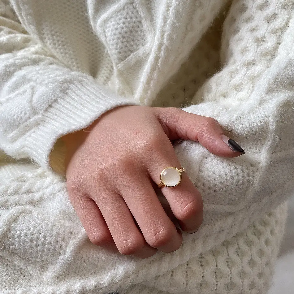 Opal Ring Classic Fashion Versatile Gold