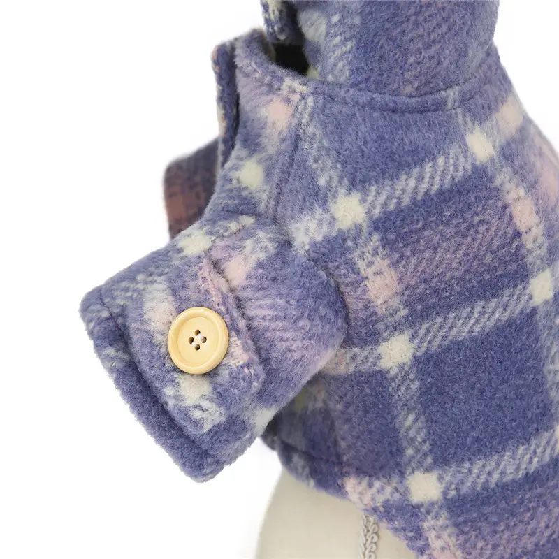 Autumn And Winter Warm Two-legged Clothes For Dogs Simple And Fashionable Woolen Plaid