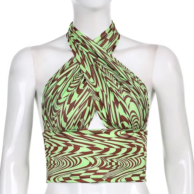 Green Check Sling Pack Chest Top Green - Shop at LoveMi
