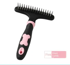 Dog Comb Hair Removal Comb Nail Rake Comb - Pink - View 1