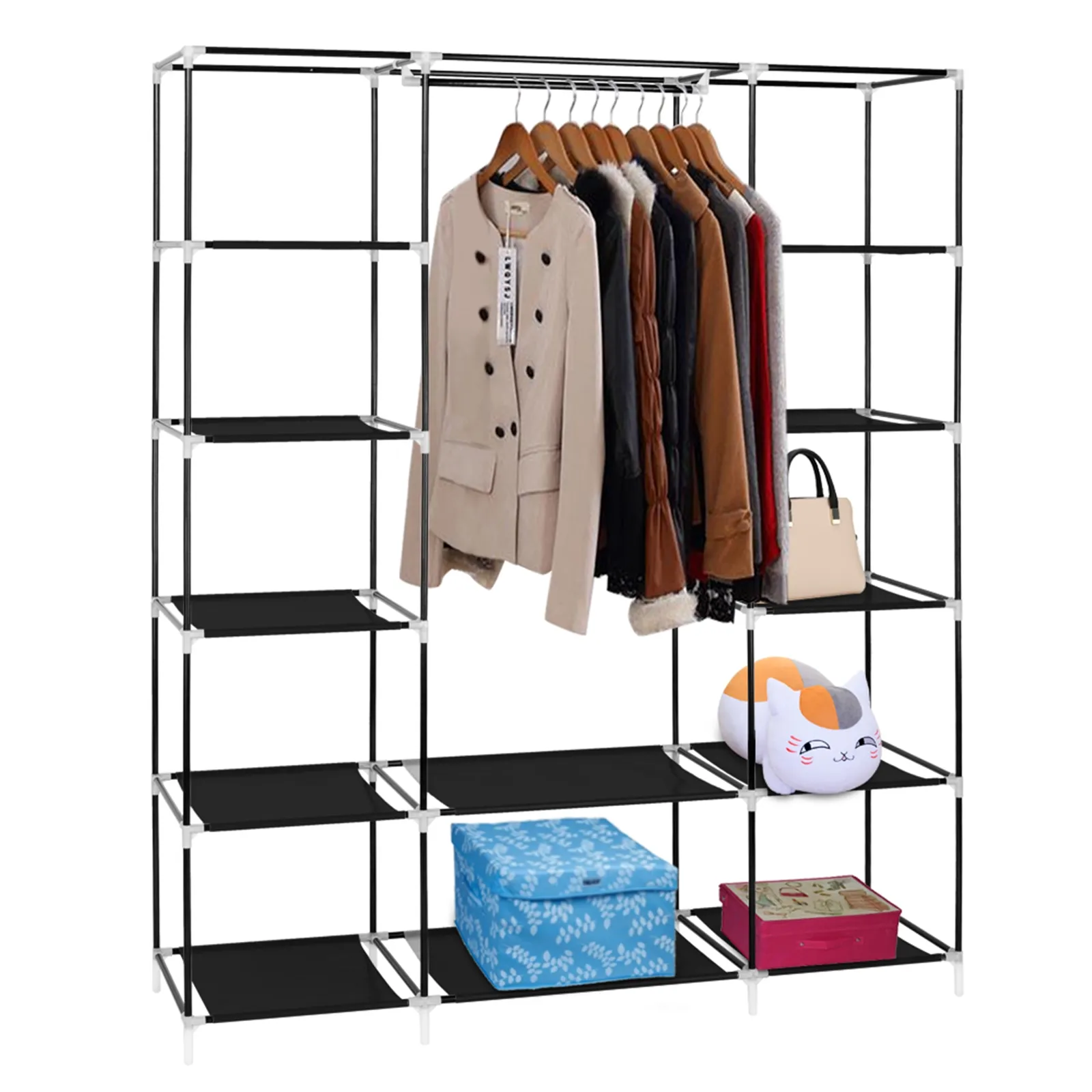 69 Inch Portable Clothes Closet Wardrobe Storage