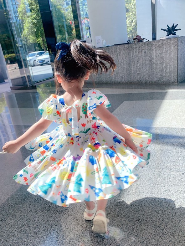 White graffiti princess dress