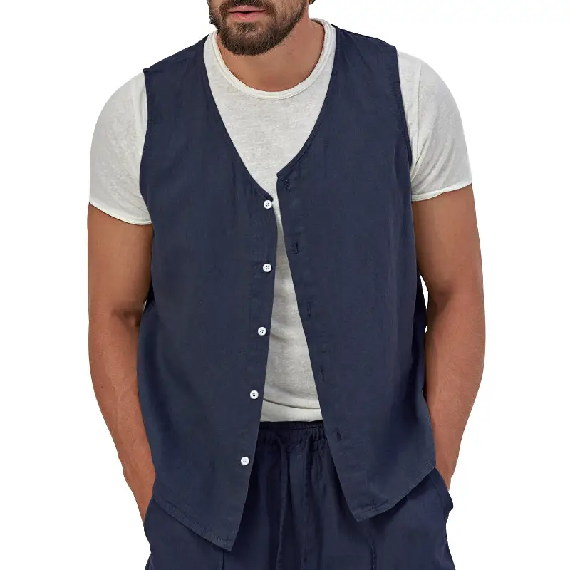 Men's Solid Color Fashion Vest Casual Suit