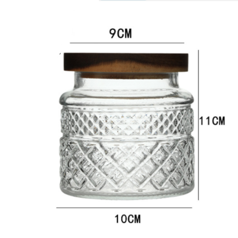 Title 7, New French Glass Sealed Jar Bamboo Lid Moisture...