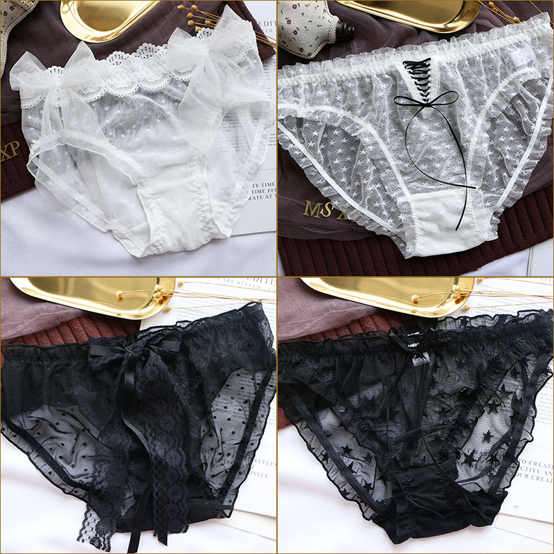 Title 2, 4-pack Ladies Sexy Lace Black White Mid-waist T...