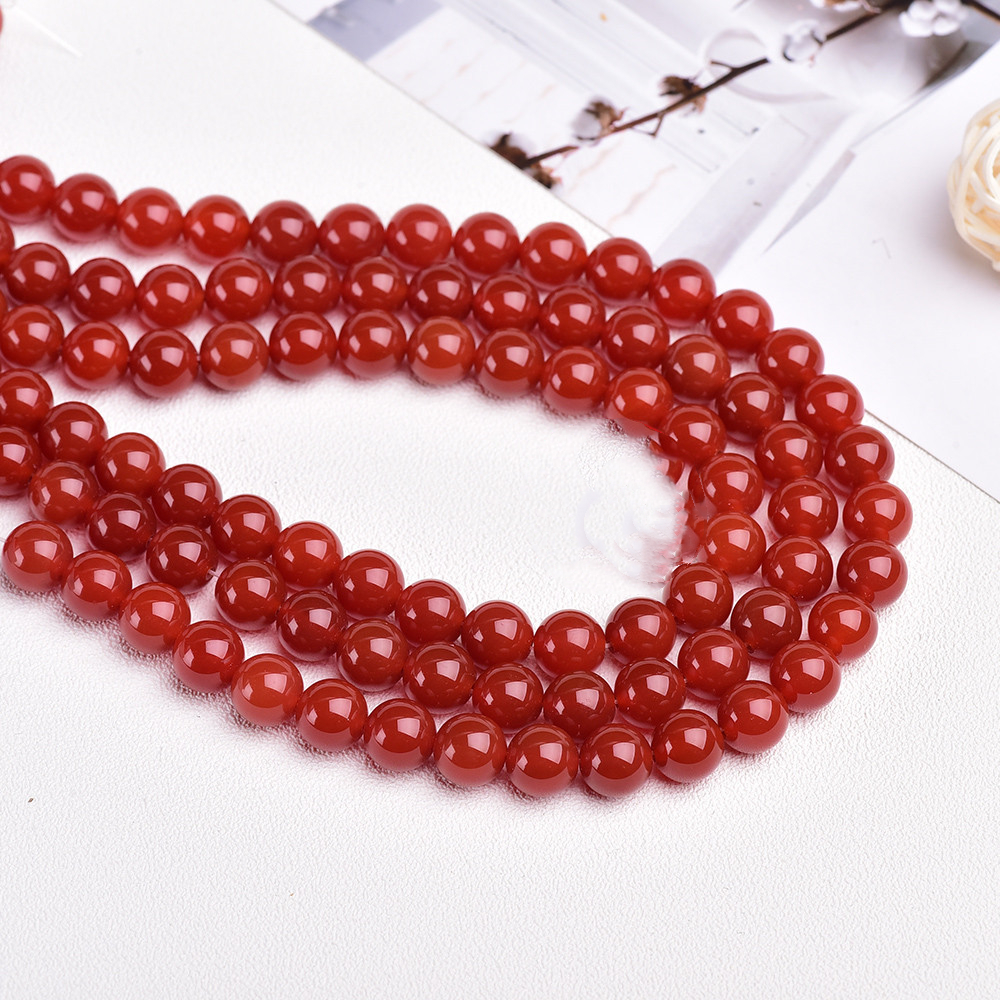 Title 3, Natural Red Agate Crystal Chalcedony Round Loos...